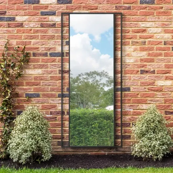 Full Length Wall Mirror - Black, Metal