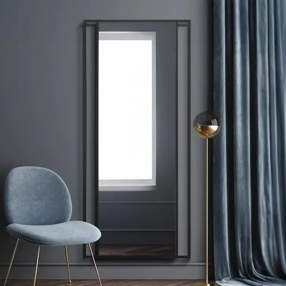 Full Length Wall Mirror - Black, Metal image