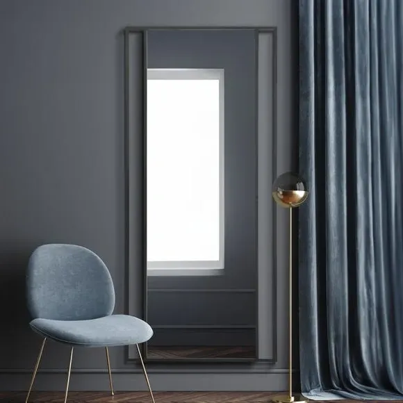 Full Length Wall Mirror - Black, Metal