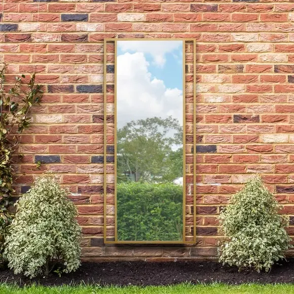 Full Length Wall Mirror - Gold, Metal