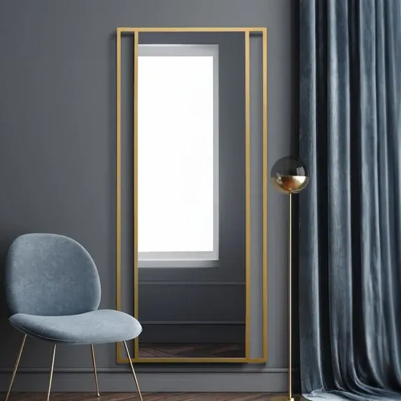 Full Length Wall Mirror - Gold, Metal