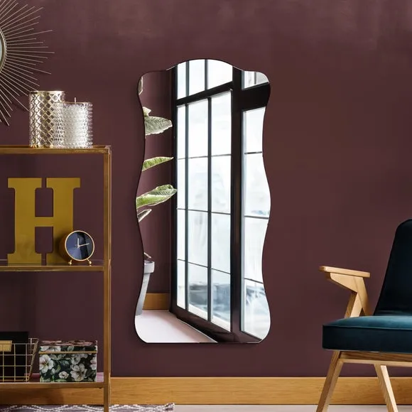 Full Length Wavy Wall Mirror - Clear Glass image