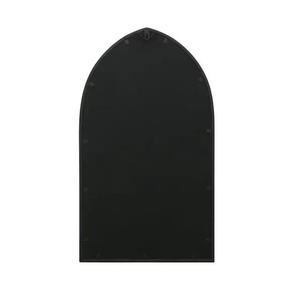Gothic Arched Wall Mirror - Black, Metal