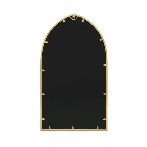 Gothic Arched Wall Mirror - Gold, Metal