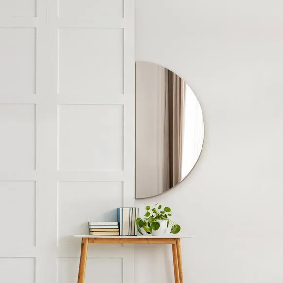 Half Circle Wall Mirror - Silver image