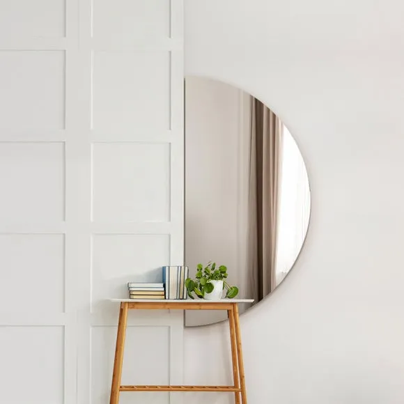 Half Circle Wall Mirror - Silver