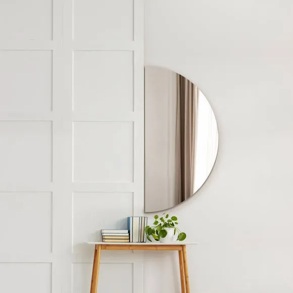 Half Circle Wall Mirror - Silver
