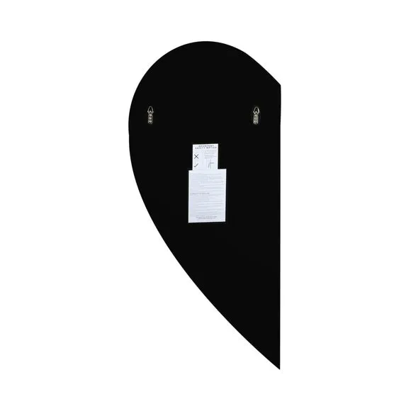 Half Heart Wall Mirror Frameless - Black