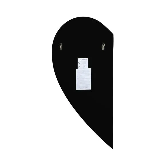 Half Heart Wall Mirror Frameless - Black