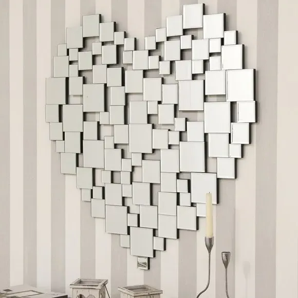Heart Wall Mirror - Clear, Glass