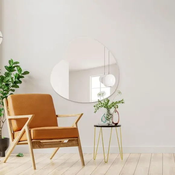 Irregular Pebble Wall Mirror - Black, Frameless image