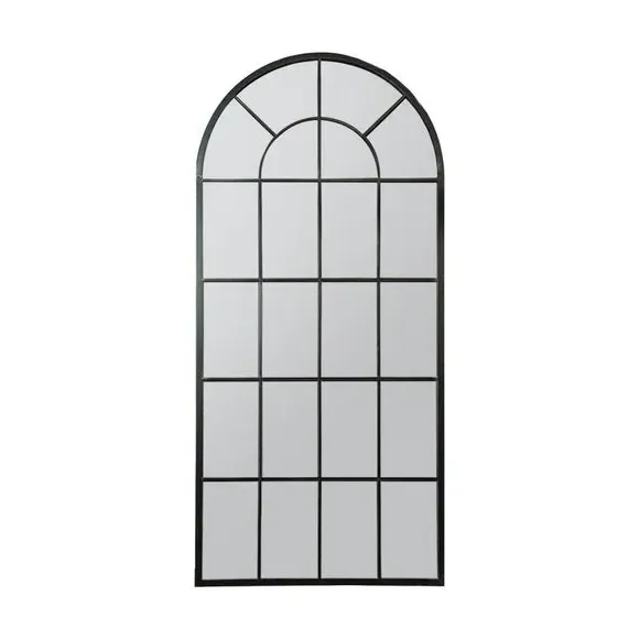 Lotus Wall Mirror Indoor Outdoor - Black, Iron