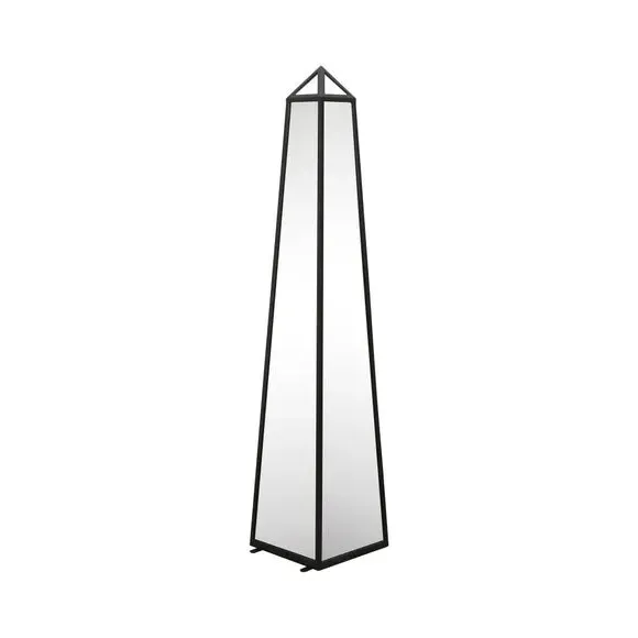 Obelisk Mirrored Ornament Indoor Outdoor - Black