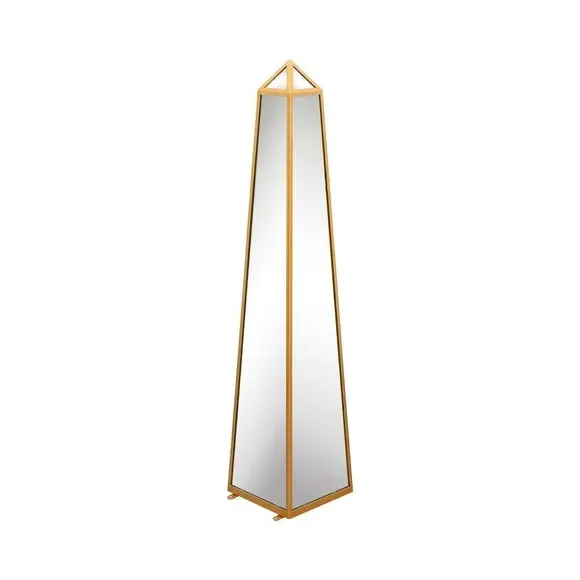 Obelisk Mirrored Ornament Indoor Outdoor - Gold