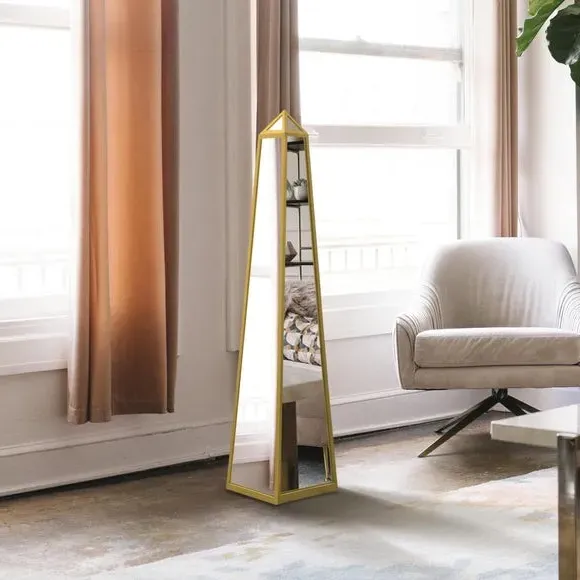 Obelisk Mirrored Ornament Indoor Outdoor - Gold