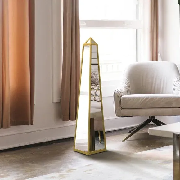 Obelisk Mirrored Ornament Indoor Outdoor - Gold