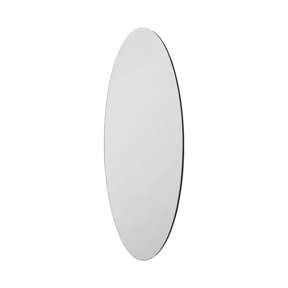 Oval Frameless Wall Mirror - Black