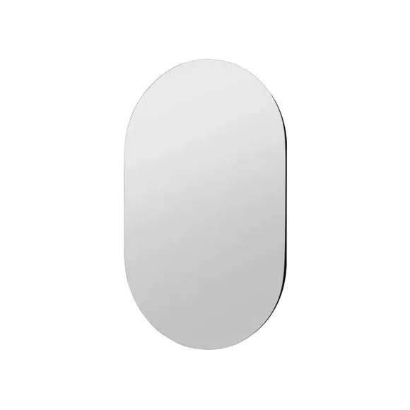 Oval Wall Mirror Frameless - Black