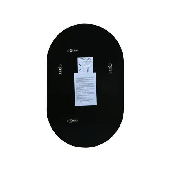 Oval Wall Mirror Frameless - Black