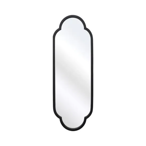 Oval Wall Mirror Indoor Outdoor - Black, Metal