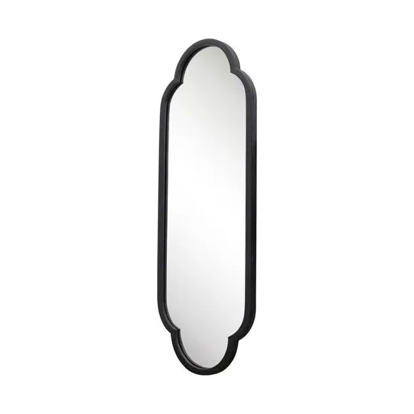 Oval Wall Mirror Indoor Outdoor - Black, Metal