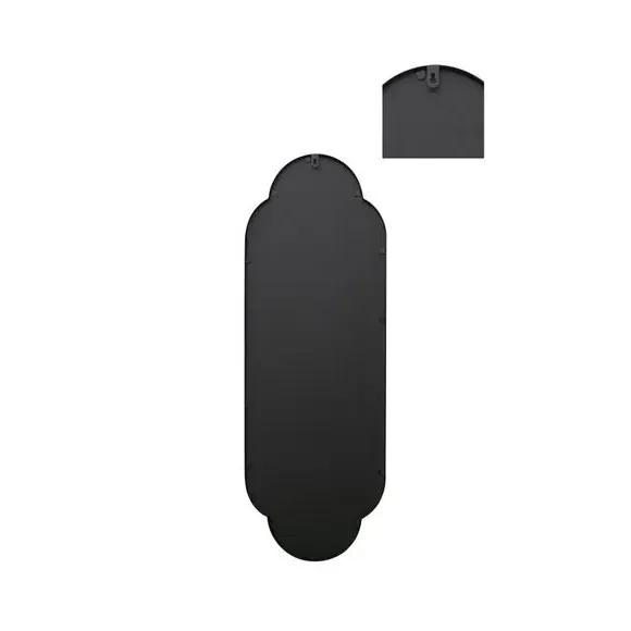Oval Wall Mirror Indoor Outdoor - Black, Metal