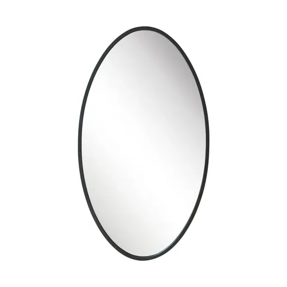 Oval Wall Mirror Indoor Outdoor - Black, Metal