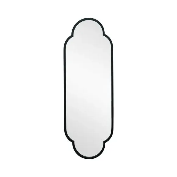 Oval Wall Mirror Indoor Outdoor - Black, Metal