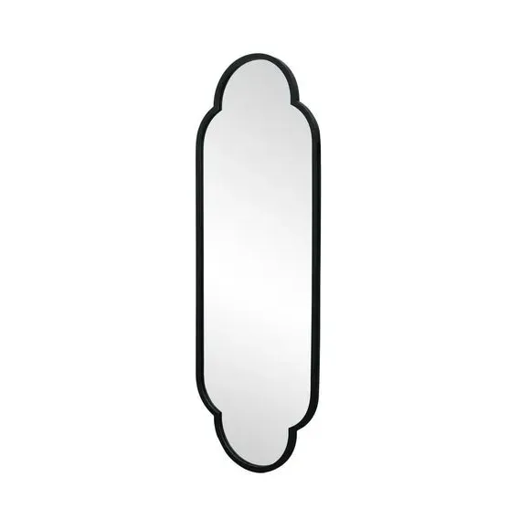 Oval Wall Mirror Indoor Outdoor - Black, Metal