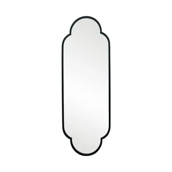 Oval Wall Mirror Indoor Outdoor - Black, Metal