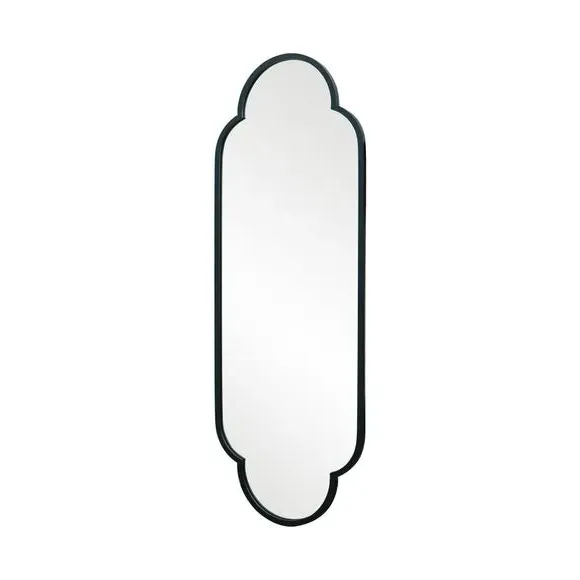Oval Wall Mirror Indoor Outdoor - Black, Metal