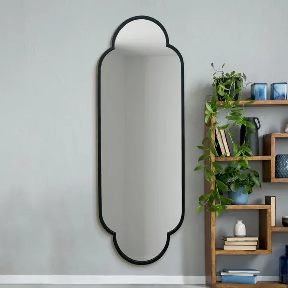 Oval Wall Mirror Indoor Outdoor - Black, Metal