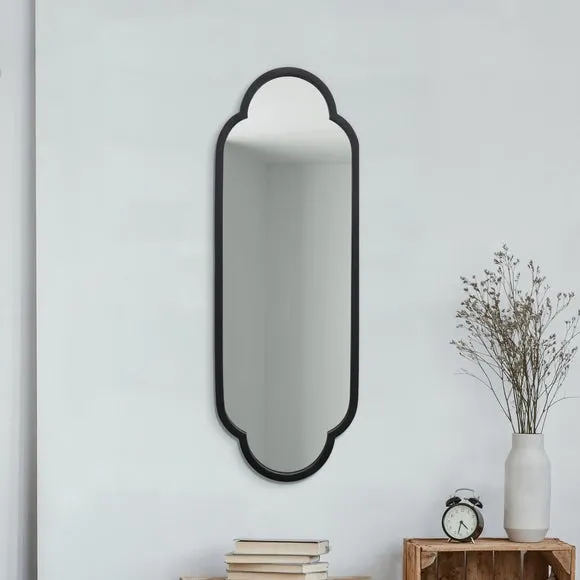 Oval Wall Mirror Indoor Outdoor - Black, Metal image