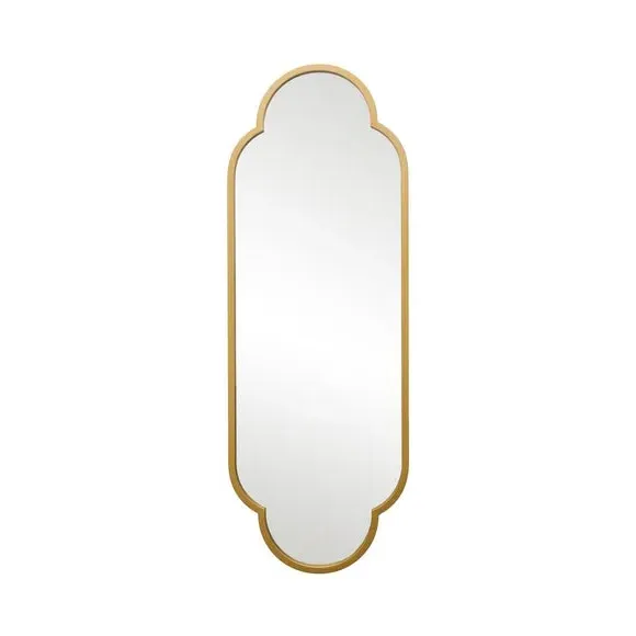 Oval Wall Mirror Indoor Outdoor - Gold, Metal