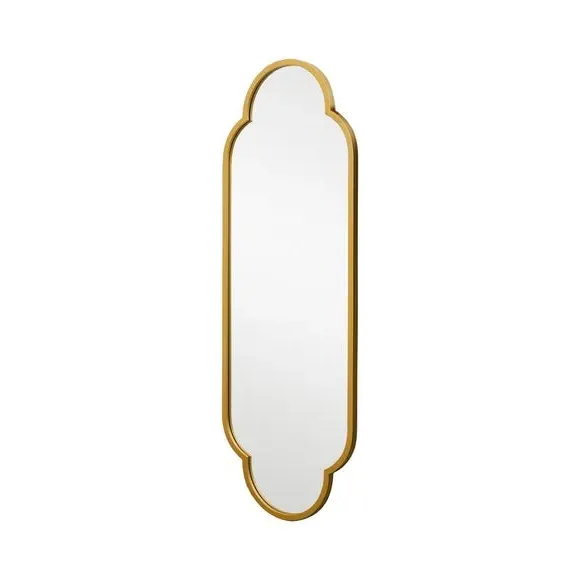 Oval Wall Mirror Indoor Outdoor - Gold, Metal