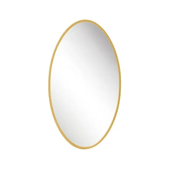 Oval Wall Mirror Indoor Outdoor - Gold, Metal