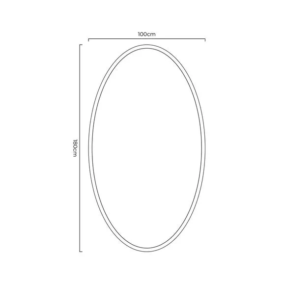 Oval Wall Mirror Indoor Outdoor - Gold, Metal