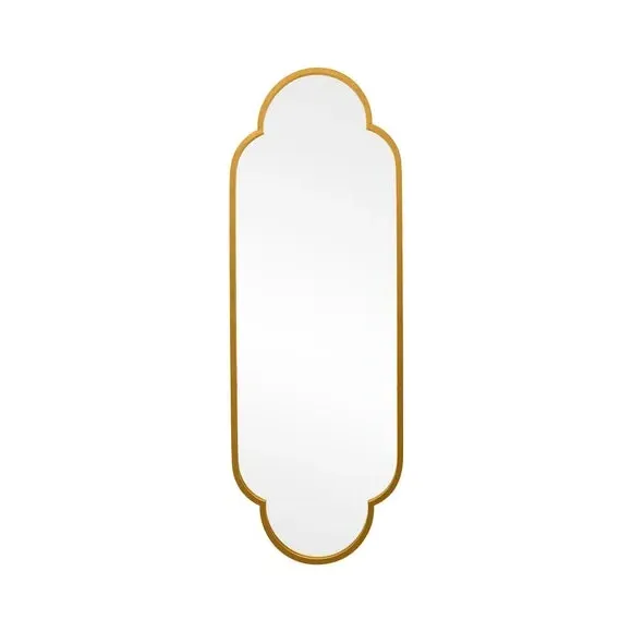 Oval Wall Mirror Indoor Outdoor - Gold, Metal