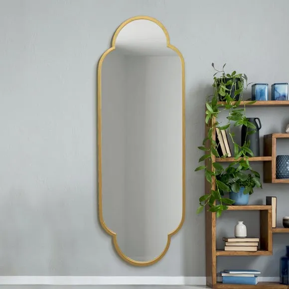 Oval Wall Mirror Indoor Outdoor - Gold, Metal