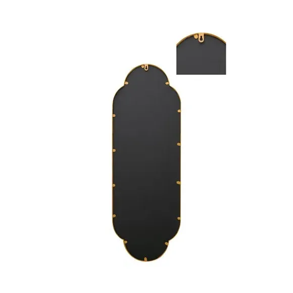 Oval Wall Mirror Indoor Outdoor - Gold, Metal