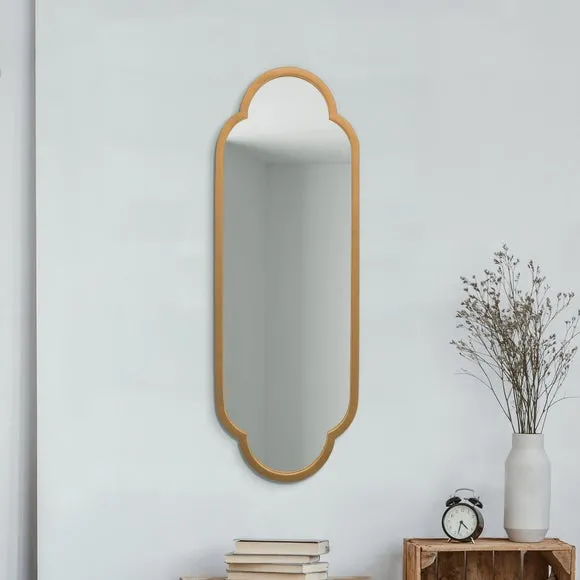Oval Wall Mirror Indoor Outdoor - Gold, Metal