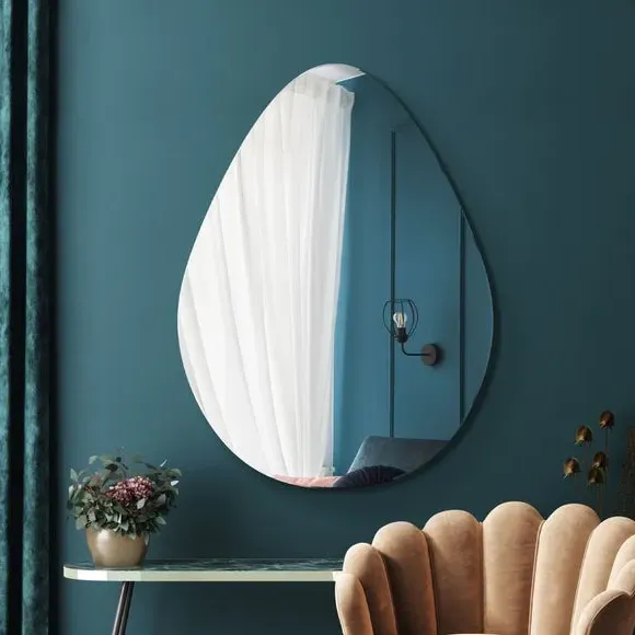 Pebble Wall Mirror Frameless - Clear, Glass