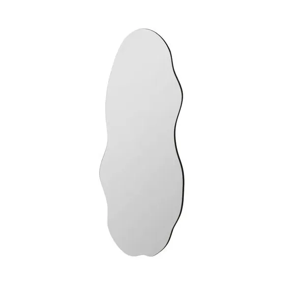 Pond Shape Wall Mirror Frameless - Black
