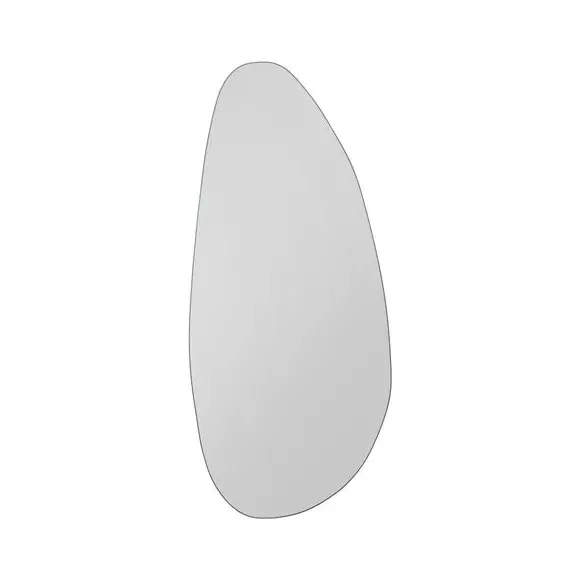 Pond Shape Wall Mirror Frameless - Black Glass