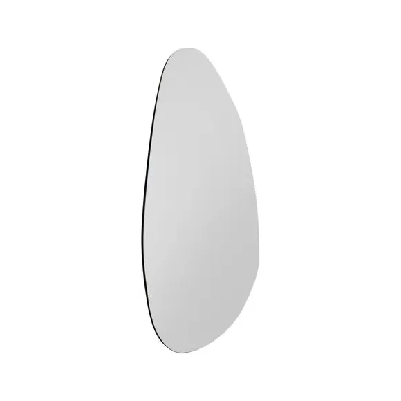 Pond Shape Wall Mirror Frameless - Black Glass
