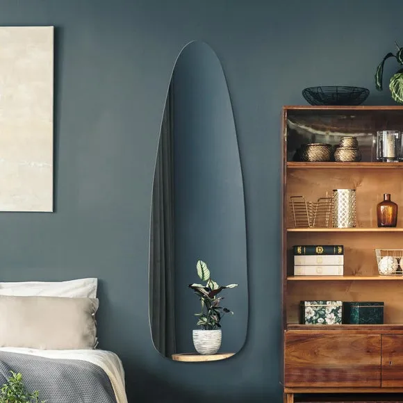 Pond Shape Wall Mirror Frameless - Black