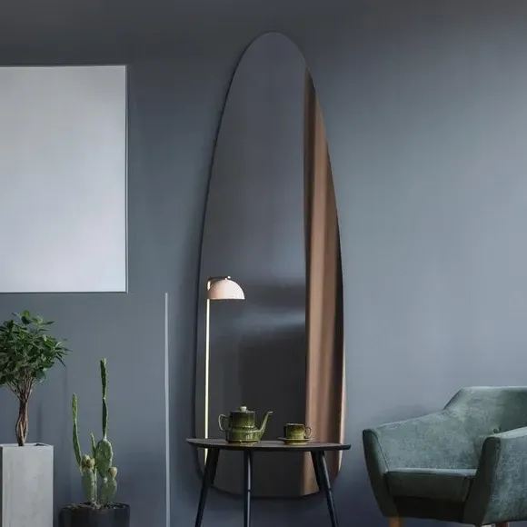 Pond Shape Wall Mirror Frameless - Black