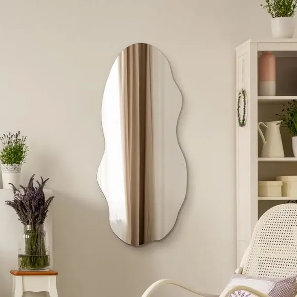 Pond Shape Wall Mirror Frameless - Black image