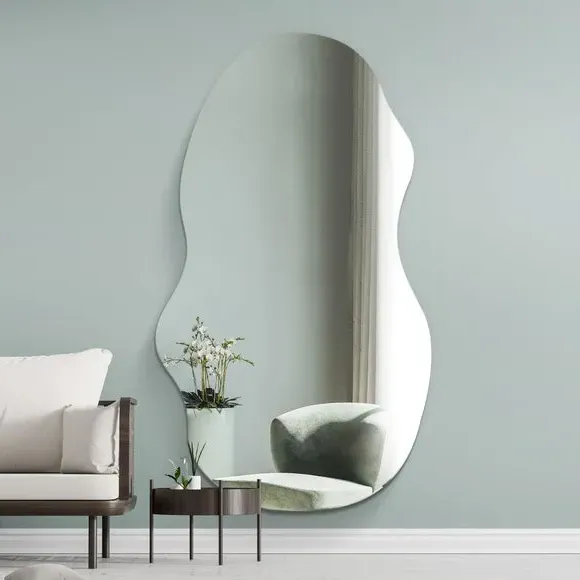 Pond Shape Wall Mirror Frameless - Clear Glass