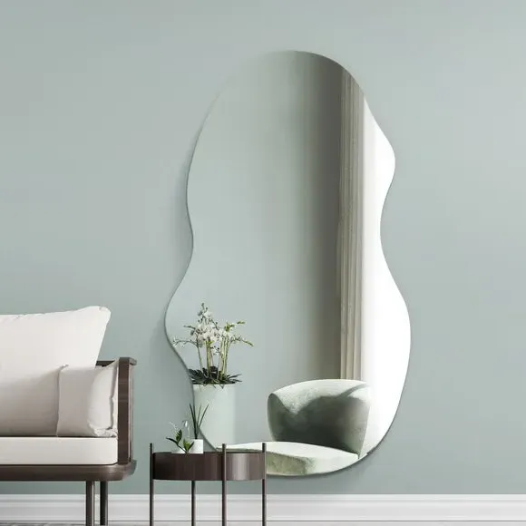 Pond Shape Wall Mirror Frameless - Clear Glass